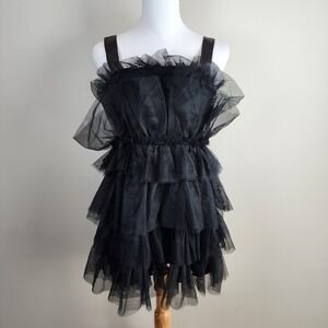Urban Heritage Tiered Tulle Cocktail Dress Womens M Grad Mini Party Cocktail